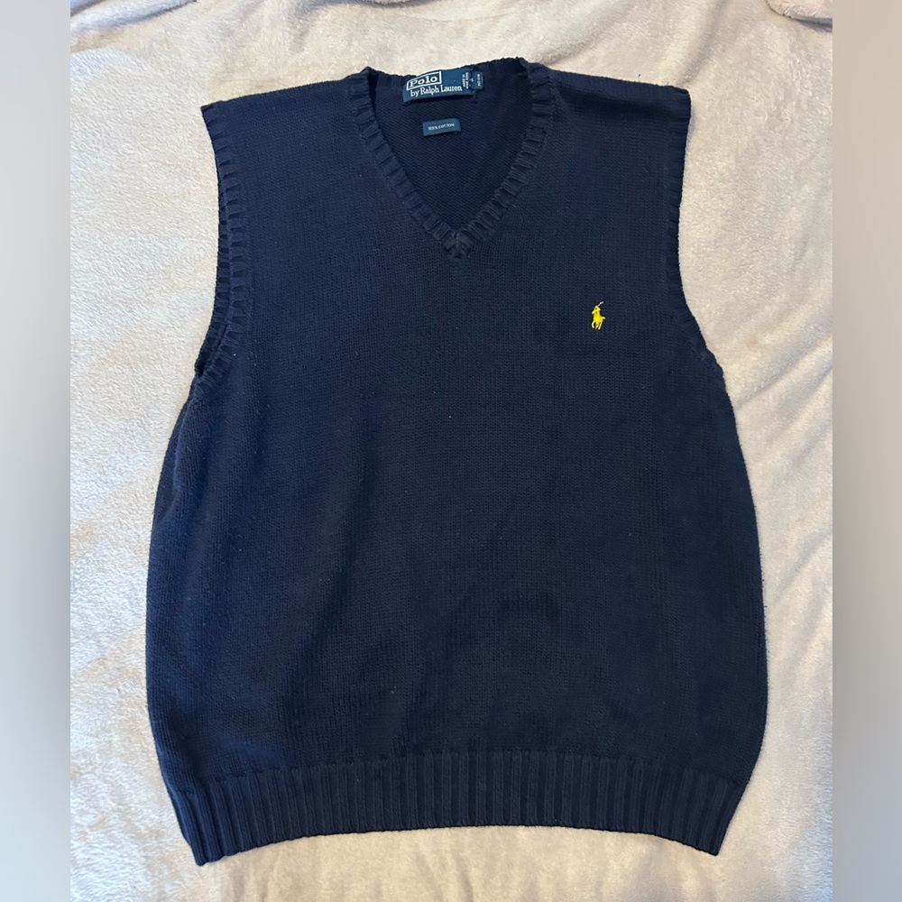 Ralph Lauren Men's Dark Blue V-Neck Sweater Vest